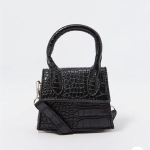 Mini Faux Leather Croc Embossed Handbag